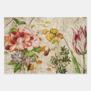 Feuille De Papier Cadeau Élégant découpage floral