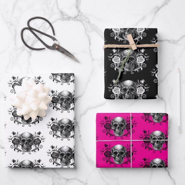 Feuille De Papier Cadeau Élégant ensemble de goth romantique (Recto)