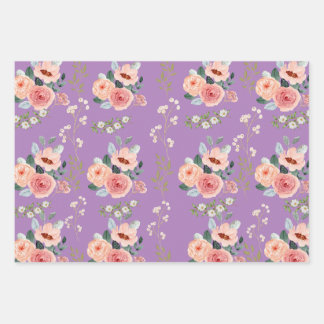 Feuille De Papier Cadeau Élégant floral