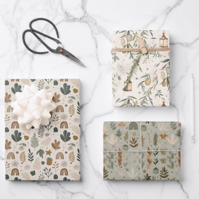 Feuille De Papier Cadeau Elegant Islamic Garden Wrapping Paper Set (Recto)