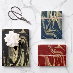 Feuille De Papier Cadeau Élégant marbre doré moderne