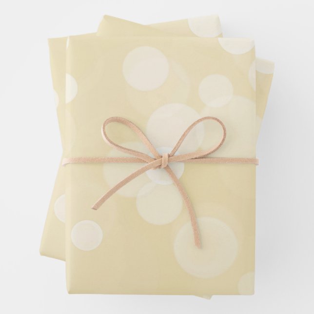 Feuille De Papier Cadeau Élégant Mariage Motif Gold Bokeh (En situation)