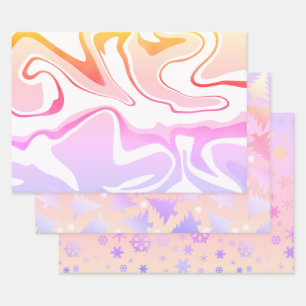 Feuille De Papier Cadeau Élégant mignon Motifs de Noël holographique