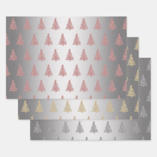 Feuille De Papier Cadeau Élégant motif de sapin de Noël