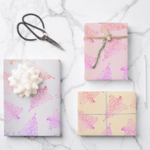 Feuille De Papier Cadeau Élégant motif de sapin de Noël