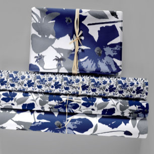 Feuille De Papier Cadeau Elégant motif floral Trio Découpage cadeau