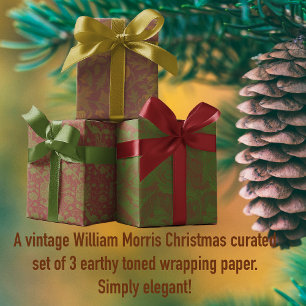 Feuille De Papier Cadeau Élégant Noël William Morris tous les jours