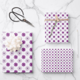 Feuille De Papier Cadeau Élégant Pétales De Fleurs Florales Violettes
