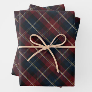 Feuille De Papier Cadeau Élégant Plaid de Noël Classique