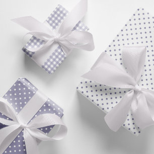 Feuille De Papier Cadeau Élégant Pois de lavande En vichy mélange Motif