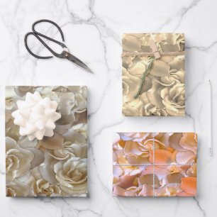 Feuille De Papier Cadeau Élégant Rose floral Motif pétal