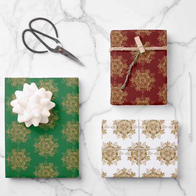 Feuille De Papier Cadeau Élégant Sparkling Golden Sparkling (Recto)