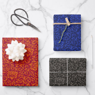 Feuille De Papier Cadeau Elégant Vintage Tudor Rose Damask