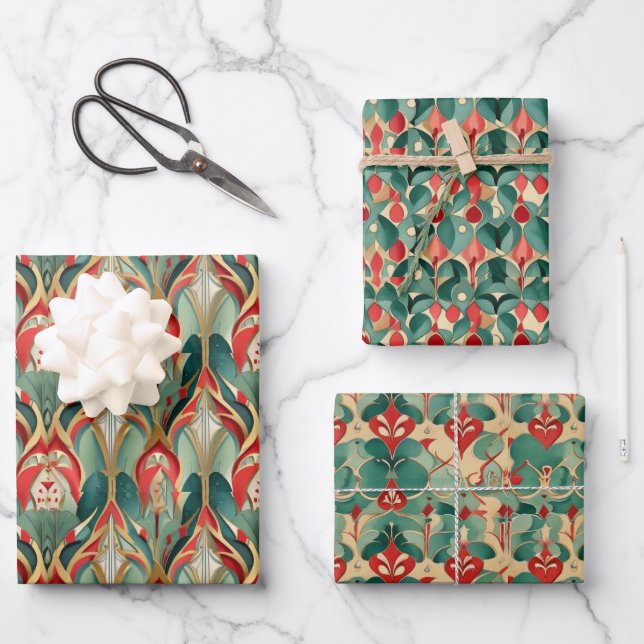 Feuille De Papier Cadeau Elégante aquarelle Noël délice (Recto)