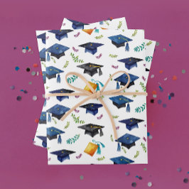 Feuille De Papier Cadeau Élégante coloration de la casquette d'aquarelle Fe
