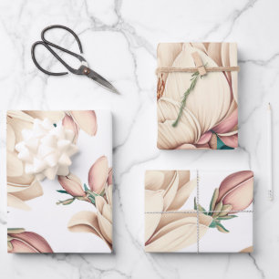 Feuille De Papier Cadeau Élégante fleur chic de Magnolia