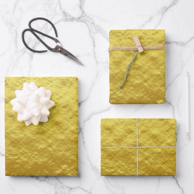 Feuille De Papier Cadeau Élégante huile d'or  (Recto)