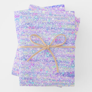 Feuille De Papier Cadeau Elégante Parties scintillant Confetti Holographiqu