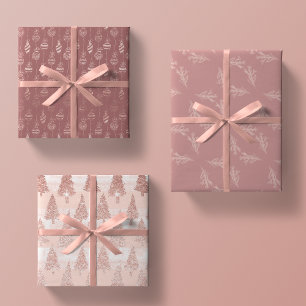 Feuille De Papier Cadeau Elégante Parties scintillant Rose or rose Noël tri