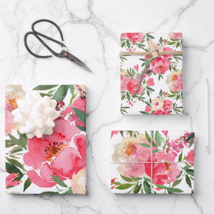 Feuille De Papier Cadeau Élégante pivoines florales