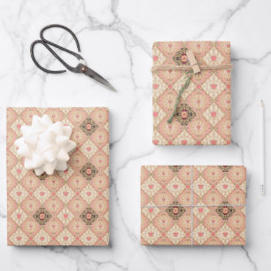 Feuille De Papier Cadeau Elégante Saint Valentin baroque Vintage