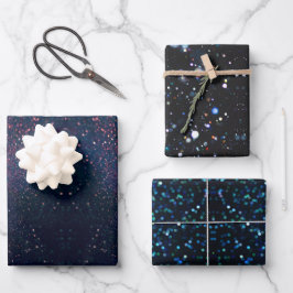 Feuille De Papier Cadeau Élégantes étoiles de luxe et éclaboussures