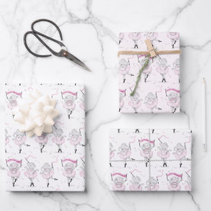 Feuille De Papier Cadeau Eléphant Ballerina Danse Anniversaire
