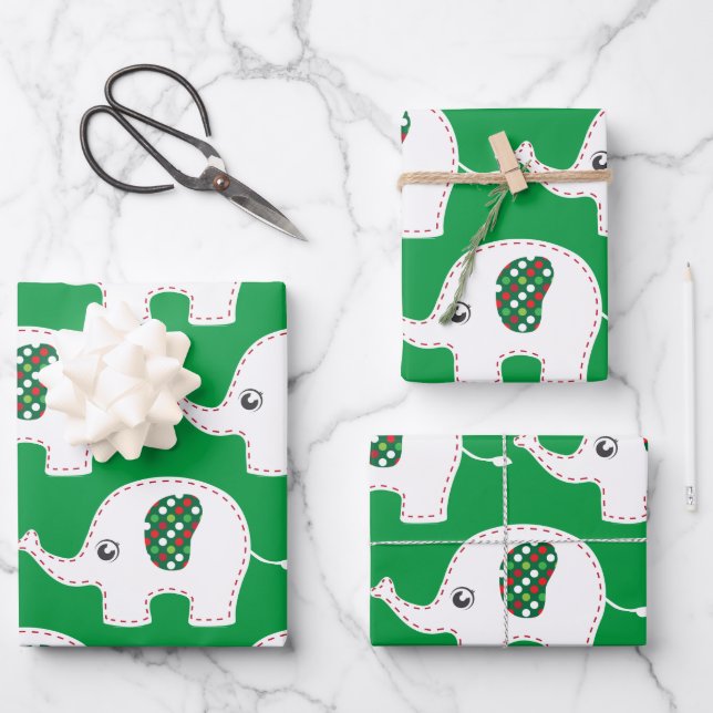 Feuille De Papier Cadeau éléphant blanc (Recto)