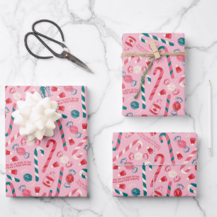 Feuille De Papier Cadeau Elf Holiday Candy Motif
