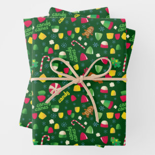 Feuille De Papier Cadeau Elf le Motif Candy de cinéma