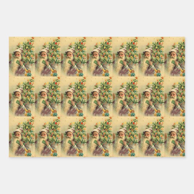 Feuille De Papier Cadeau Elfe de Noël (Devant)