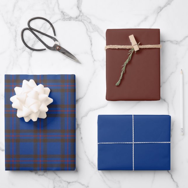 Feuille De Papier Cadeau Elliot Modern Original Tartan écossais (Recto)