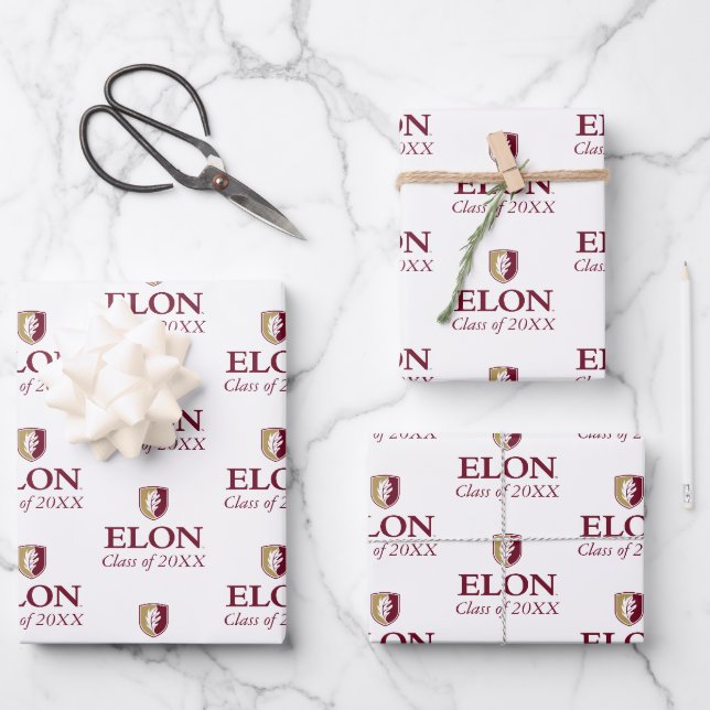 Feuille De Papier Cadeau Elon | Classe de 20XX (Recto)