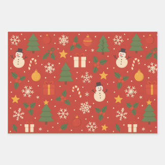 Feuille De Papier Cadeau Emballage classique de Noël joyeux