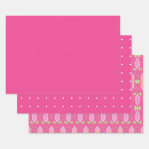 Feuille De Papier Cadeau Emballage ou linge de tiroir rose