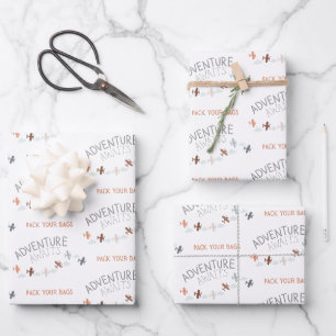 Feuille De Papier Cadeau Emballez vos sacs Adventure Await Wrapping Sheets