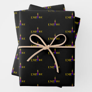 Feuille De Papier Cadeau Empire State Building-New York-Or vibrant