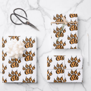 Feuille De Papier Cadeau Empreinte de patte Tiger personnalisé