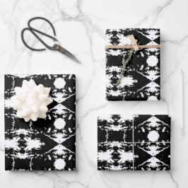 Feuille De Papier Cadeau Empreinte Noire Cookie Tree Bark Motif