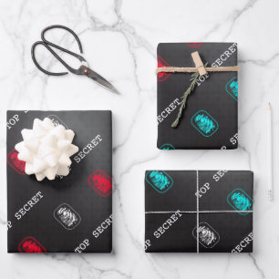 Feuille De Papier Cadeau Empreinte numérique secrète supérieure