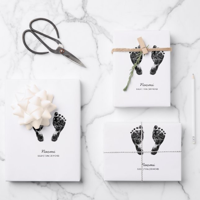 Feuille De Papier Cadeau Empreinte personnalisée | Téléchargez Votre Emprei (Recto)