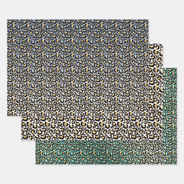 Feuille De Papier Cadeau Empreintes de léopard Ombre (Lot)