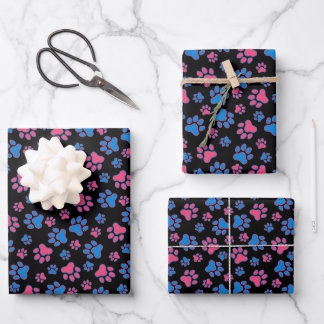 Feuille De Papier Cadeau Empreintes de pattes