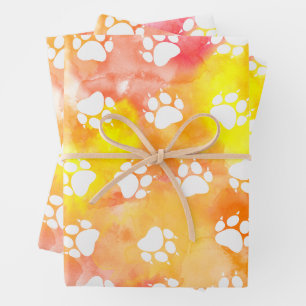 Feuille De Papier Cadeau Empreintes de pattes de chat