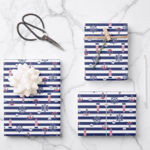 Feuille De Papier Cadeau En Bord De Mer Motif