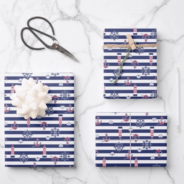 Feuille De Papier Cadeau En Bord De Mer Motif (Recto)