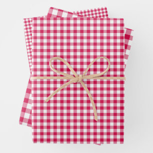 Feuille De Papier Cadeau En vichy framboise classique