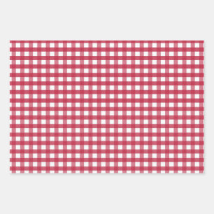 Feuille De Papier Cadeau En vichy rouge et blanc