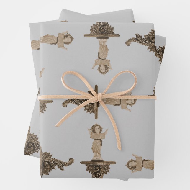 Feuille De Papier Cadeau Enfant jésus motif objet motif (En situation)