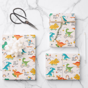 Feuille De Papier Cadeau Enfants Dinosaur Motif voyageur